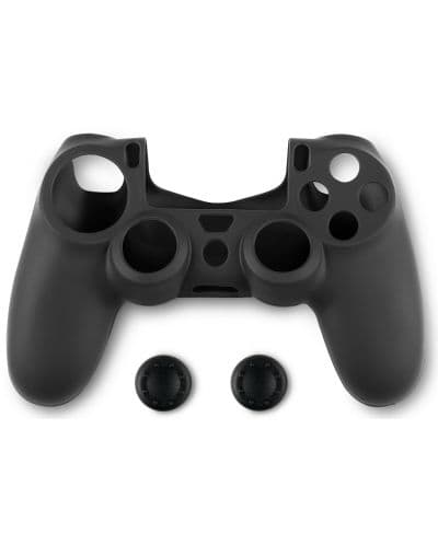 Силиконов кейс и тапи Spartan Gear - DualShock 4, черни (PS4)