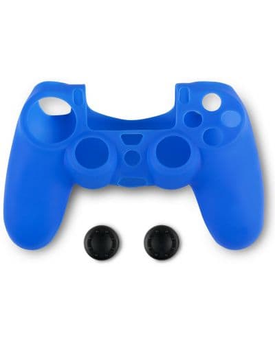 Силиконов кейс и тапи Spartan Gear - DualShock 4, сини (PS4)