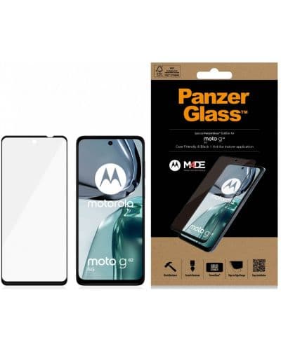 Стъклен протектор PanzerGlass - Moto G62 5G, черен