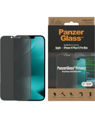 Стъклен протектор PanzerGlass - Privacy UWF, iPhone 14 Plus/13 Pro Max