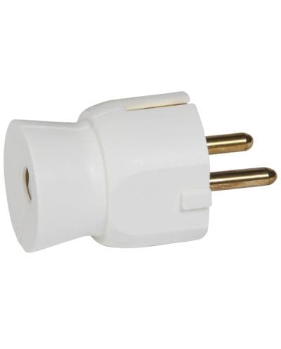 Щепсел Legrand - 2P+E 16A, 3x1.5mm2, заден изход, бял