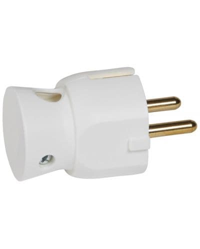 Щепсел Legrand - 2P+E 16A, 3x1.5mm2, страничен изход,бял