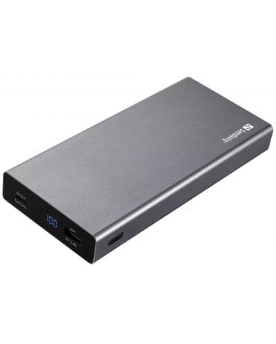 Портативна батерия Sandberg - USB-C PD 100W, 20000 mAh/100W, сива