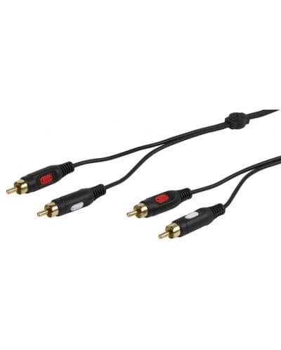 Кабел Vivanco - 2x RCA/2x RCA, 2.5 m, черен