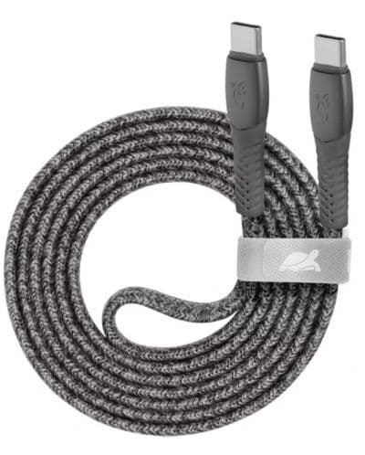Кабел Rivacase - PS6105GR21, USB-C/USB-C, 2.1 m, сив