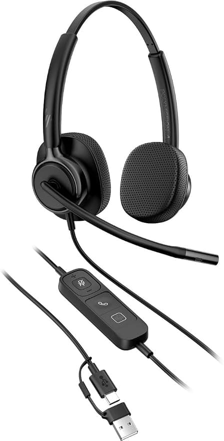 HP Poly Mission 425 Stereo USB Wired Headset WW