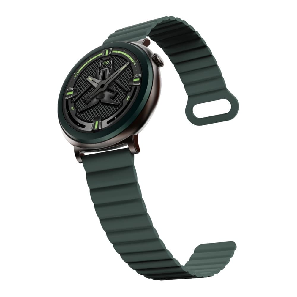 HiFuture Aurora Dark Green, 1.43" AMOLED, 466*466, Powered by Dual Core & Syntra AI, Bluetooth Call, IP68 Waterproof, 24/7 True Heart Rate & Blood Oxygen Sensor, Up to 10 days daily use, Magnetic Strap
