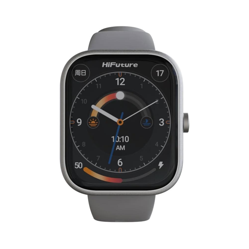 HiFuture Lume Silver Grey, 1.85 " IPS, Powered by Dual Core, Aerospace-Grade Ultra Light Aluminum Frame, Bluetooth Call, 3D User Interface, 1ATM Waterproof, 24/7 True Heart Rate & Blood Oxygen Sensor, 100+ Sports Mode, Up to 7 days daily use