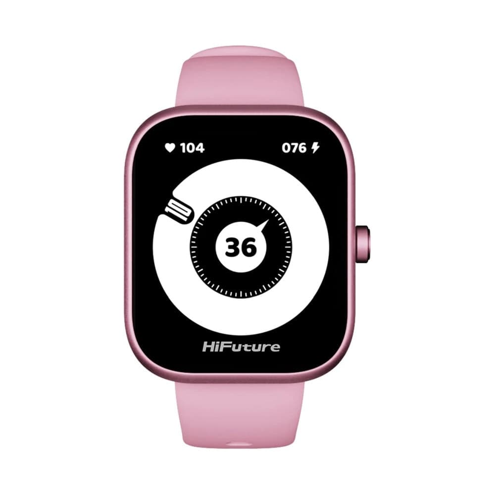 HiFuture Lume Pro Pink, 1.85 " AMOLED, Always on Display, Powered by Dual Core, Aerospace-Grade Ultra Light Aluminum Frame, Bluetooth Call, 3D User Interface, 1ATM Waterproof, 24/7 True Heart Rate & Blood Oxygen Sensor, 100+Sports Mode, Up to 7 days dail
