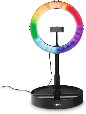 Hama LED Лампа със статив SpotLight FoldUp RGB 102 LED-RGB, комплект за смартфон, сгъваема