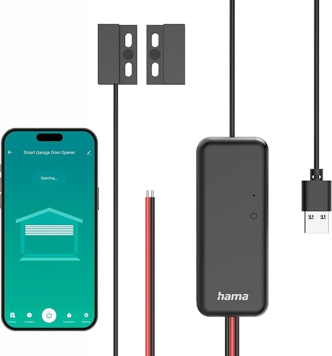 HAMA Смарт контролер за гаражна врата, Wi-Fi, със сензор, управление чрез приложение/гласова команда