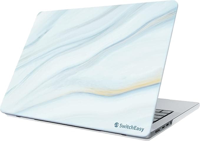 Предпазен поликарбонатов кейс за MacBook Pro 13 (2016-2022), MacBook Pro 13 M1 (2020), MacBook Pro 13 M2 (2022) - SwitchEasy Marble Case (бял)
