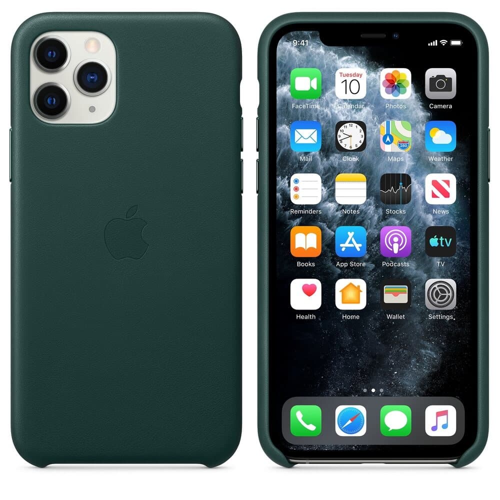 Оригинален кожен кейс (естествена кожа) за iPhone 11 Pro Max - Apple iPhone Leather Case (зелен)