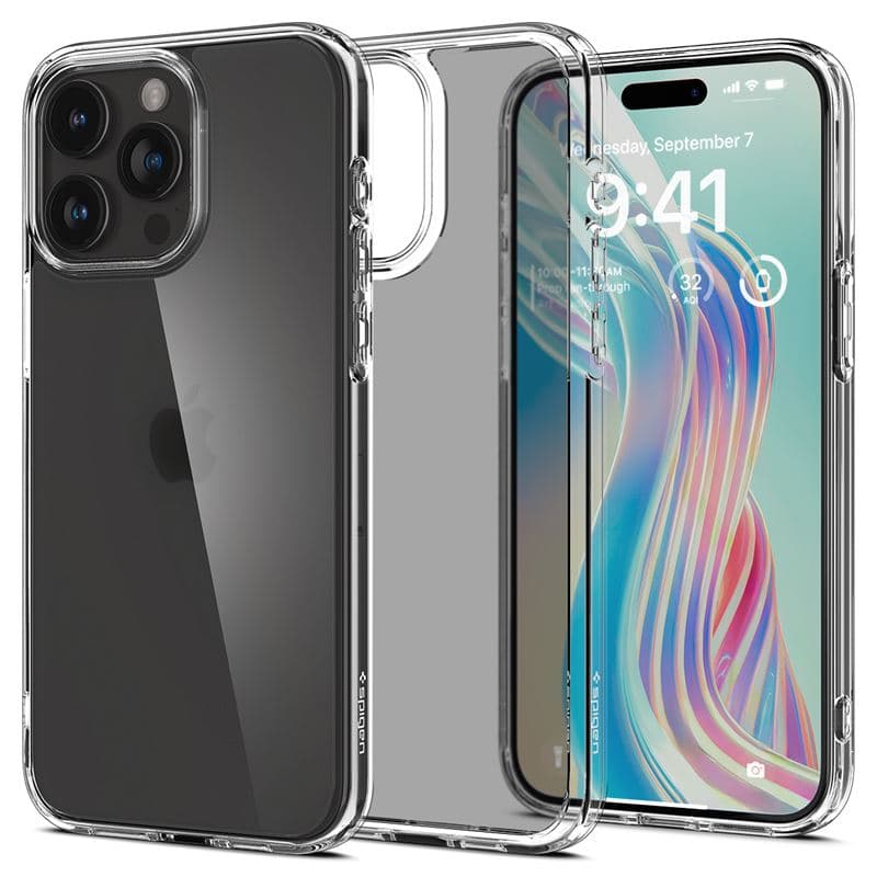 Хибриден кейс с висока степен на защита за iPhone 15 Pro Max - Spigen Ultra Hybrid Case (прозрачен-матиран)