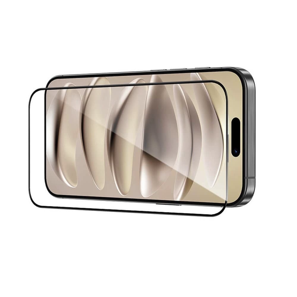Калено стъклено защитно покритие за дисплея на iPhone 16 Pro - Benks Warrior HD Full Screen Tempered Glass (черен-прозрачен)
