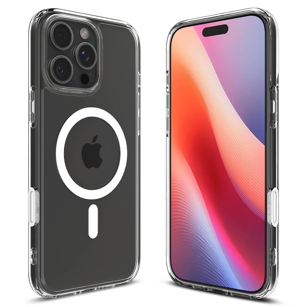 Хибриден кейс с висока степен на защита с MagSafe за iPhone 16 Pro Max - Spigen Ultra Hybrid T MagSafe Case (прозрачен-бял)