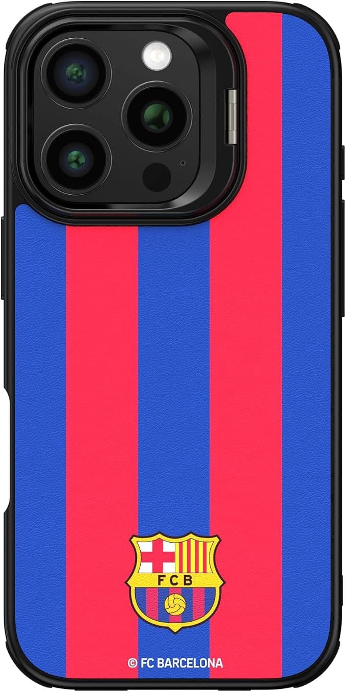 Хибриден удароустойчив кейс с MagSafe за iPhone 16 Pro - FC Barcelona Official Magnetic Hybrid Case (червен-син)
