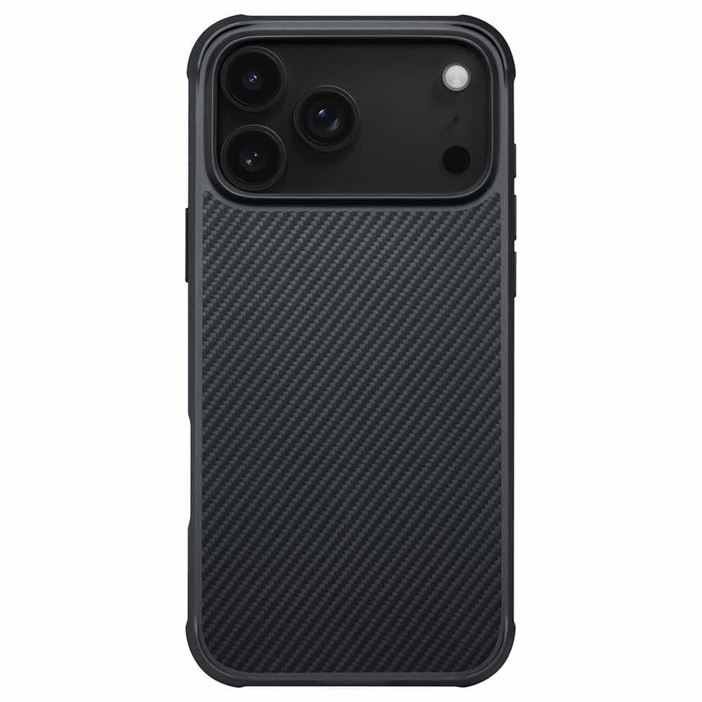 Хибриден удароустойчив кейс с кевлар за iPhone 17 Pro - Pitaka Aramid ProGuard Case (черен)
