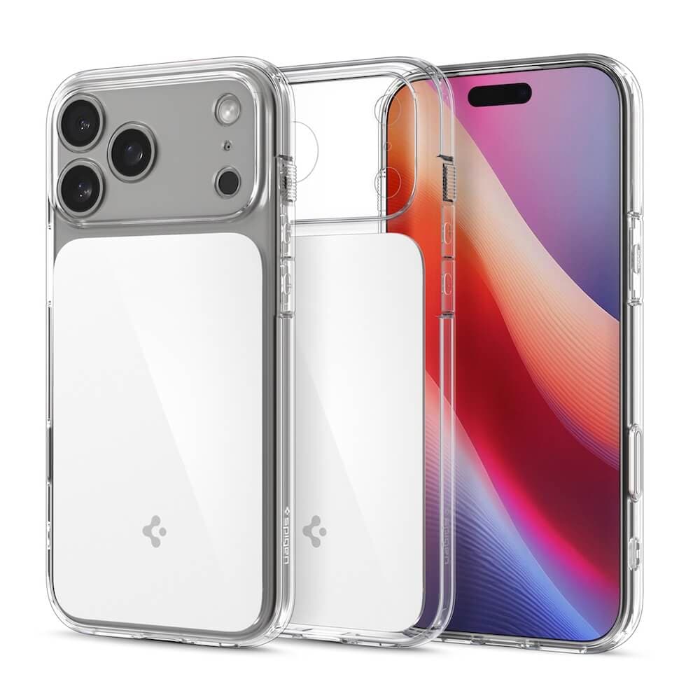Хибриден кейс с висока степен на защита с MagSafe за iPhone 17 Pro - Spigen Ultra Hybrid T MagSafe Case (прозрачен-бял)
