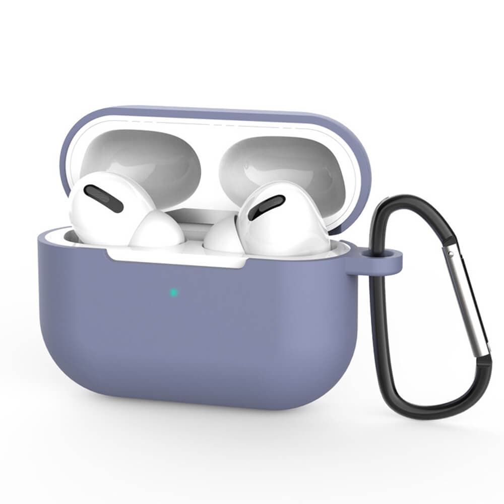 Силиконов калъф с карабинер за Apple Airpods Pro 3 - Techsuit Silicone Case (син)