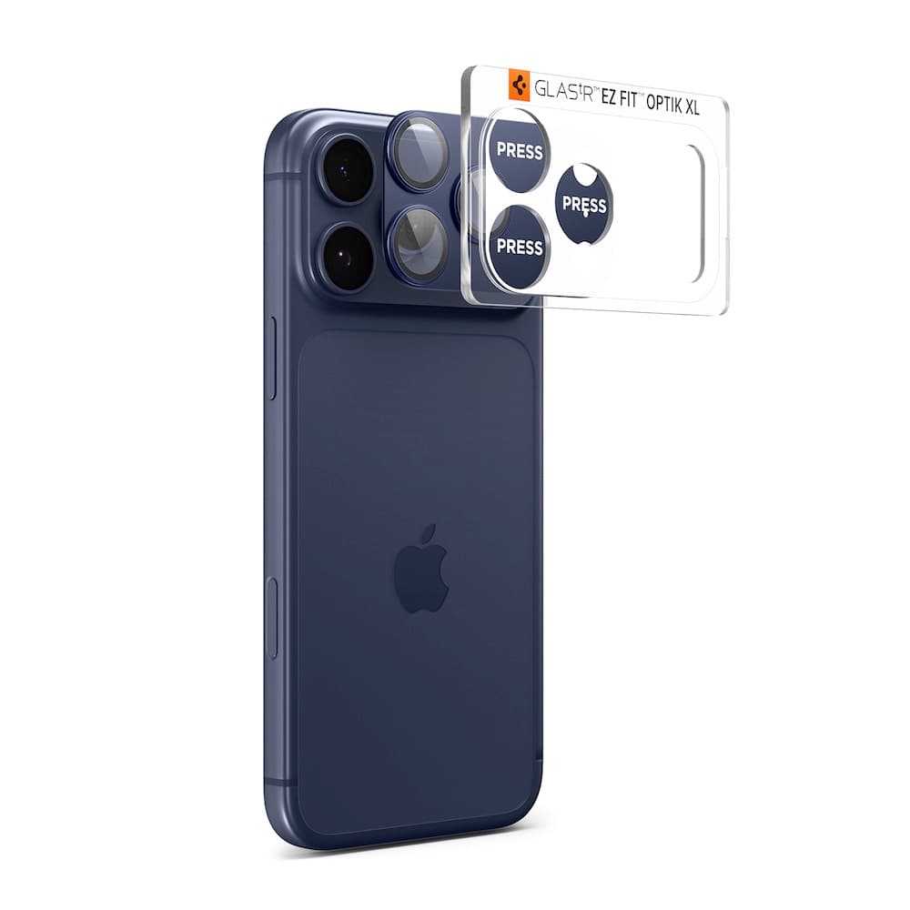 Предпазна плочка за камерата на iPhone 17 Pro Max - Spigen Glass tR EZ Fit Optik Pro XL (син)