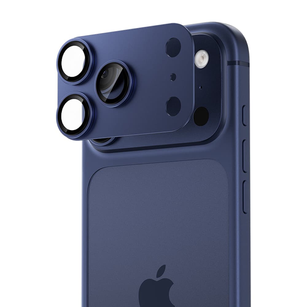 Предпазни стъклени лещи с цяла метална плочка за камерата на iPhone 17 Pro Max - Benks Glass Warrior Metal Lens Protector Tempered Glass (син)