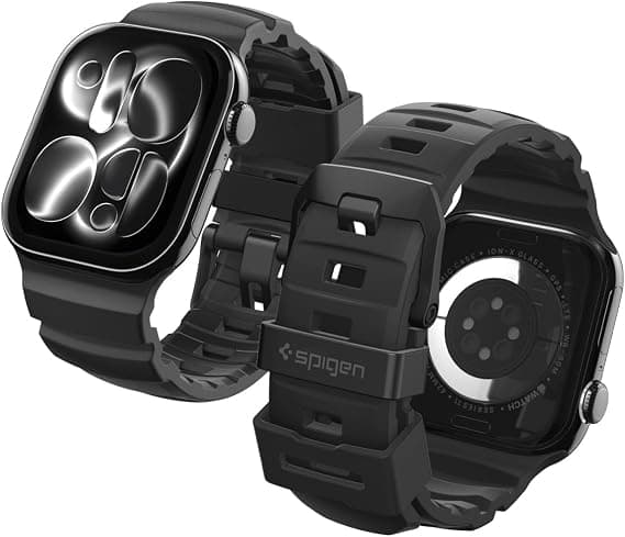 Силиконова каишка за Apple Watch 42мм, 44мм, 45мм, 46мм, Ultra, Ultra 2, Ultra 3 49мм - Spigen Silicone Band Strap (черен)