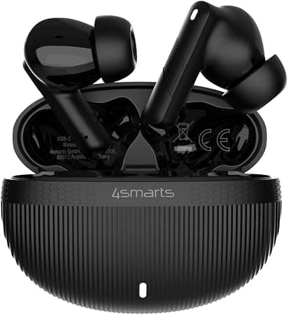 Безжични блутут слушалки със зареждащ кейс - 4smarts SkyBuds Pro ANC TWS In-Ear Bluetooth Earphones (черен)