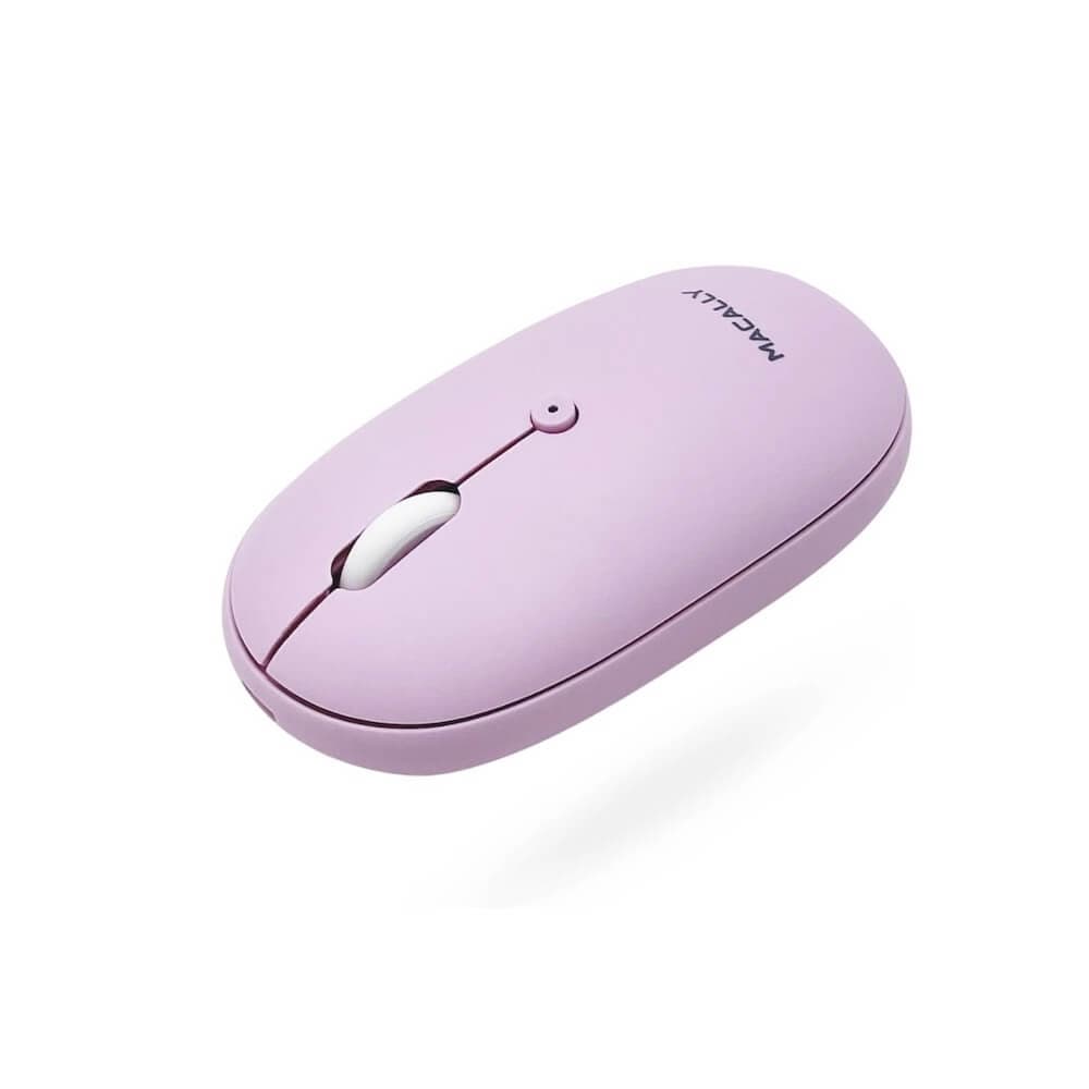 Презареждаема безжична блутут мишка за PC и Mac - Macally Rechargeable Bluetooth Optical Mouse (лилав)