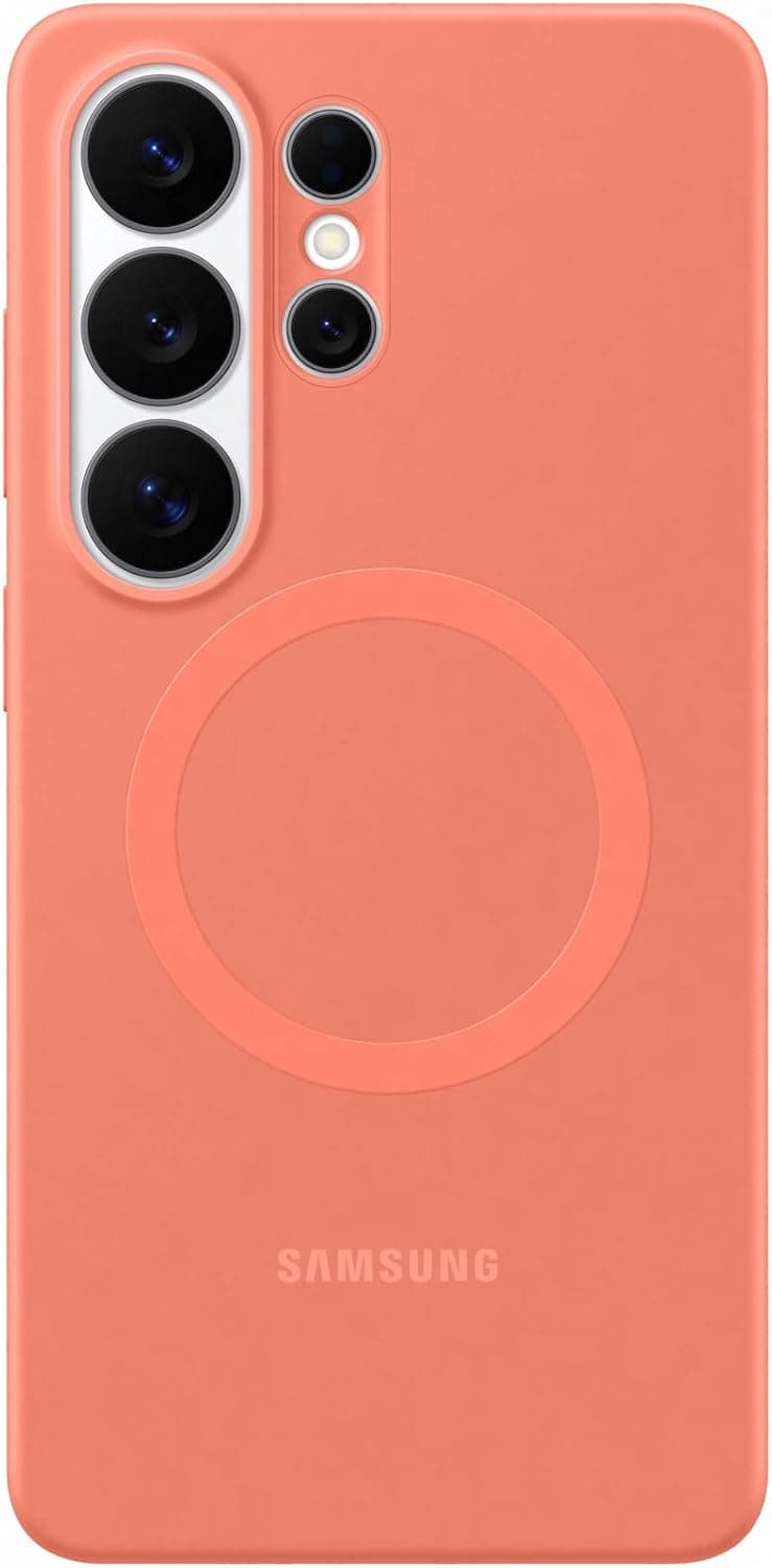 Оригинален силиконов кейс с Qi2 поддръжка за Samsung Galaxy S26 Ultra - Samsung Silicone Magnet Cover Case EF-ES948COE (оранжев)