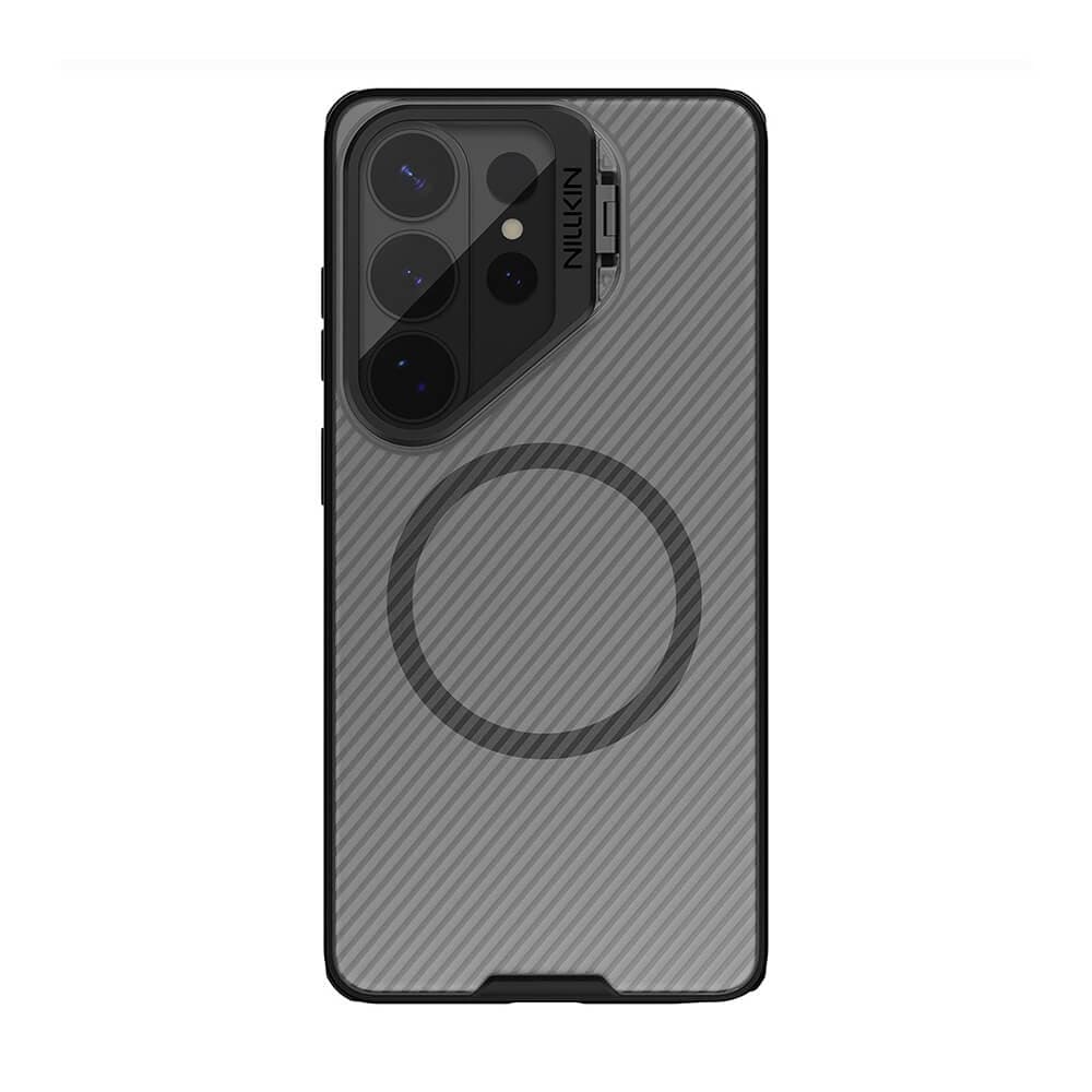 Хибриден удароустойчив кейс с вградена поставка и MagSafe за Samsung Galaxy S26 Ultra - Nillkin CamShield Prop Magnetic Case (черен)