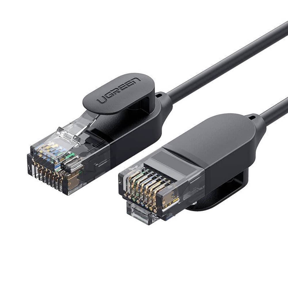 Gigabit Ethernet мрежов кабел - Ugreen Ethernet Cable RJ45 Cat6A UTP Pure Copper 10Gbps (150 см) (черен)