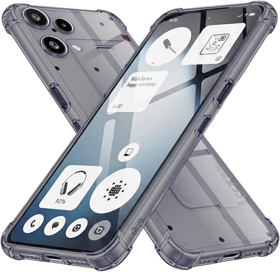 Удароустойчив силиконов (TPU) калъф за Nothing Phone (3a) - Techsuit Shockproof Clear Silicone Case (черен-прозрачен)