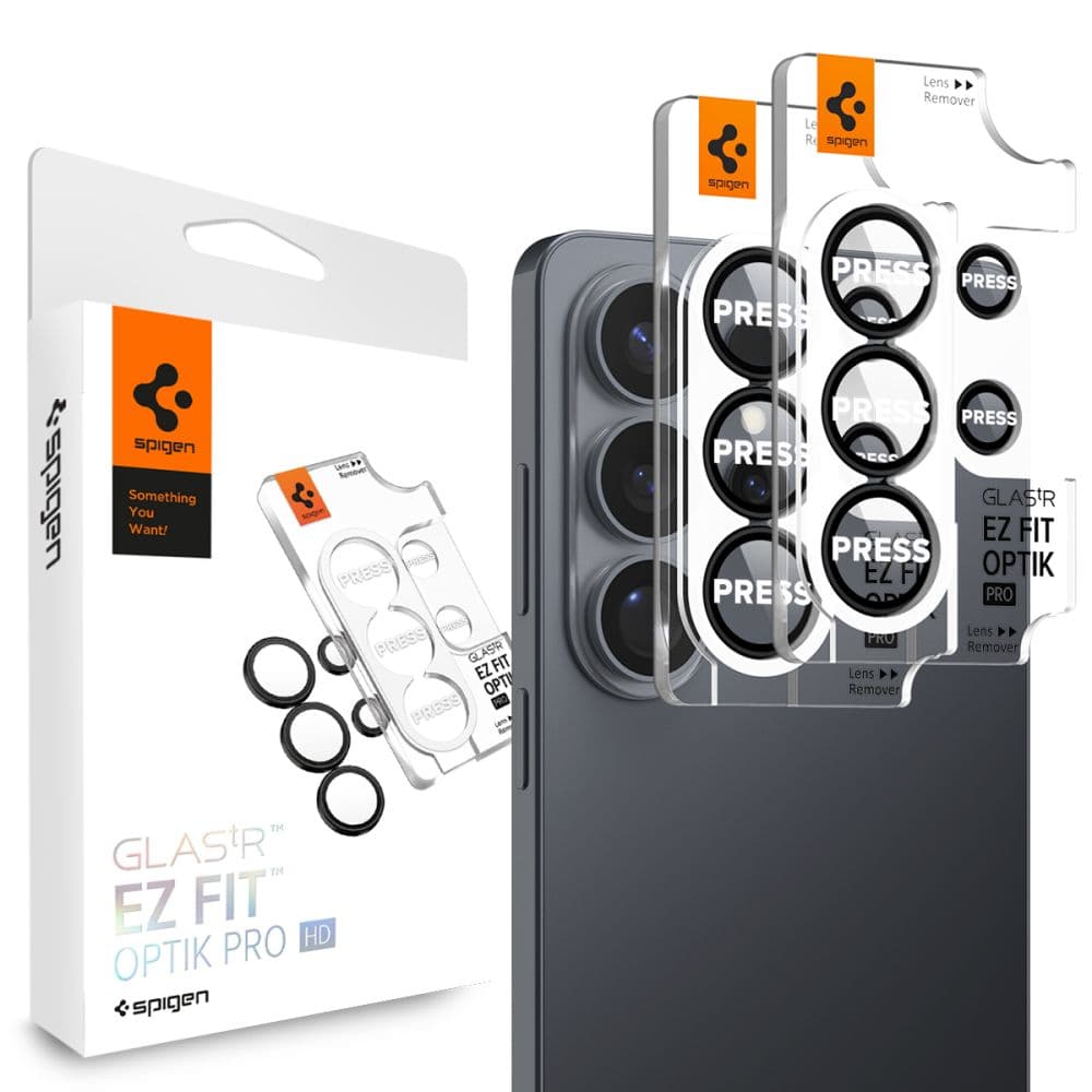 2 комплекта предпазни стъклени лещи за камерата на Samsung Galaxy S26 Ultra - Spigen Glass tR EZ Fit Optik Pro Lens Protector 2 Pack (черен)