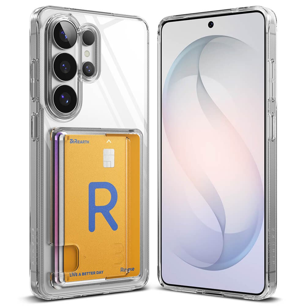 Хибриден удароустойчив кейс с джоб за кредитна карта за Samsung Galaxy S26 Ultra - Ringke Fusion Card Case (прозрачен)