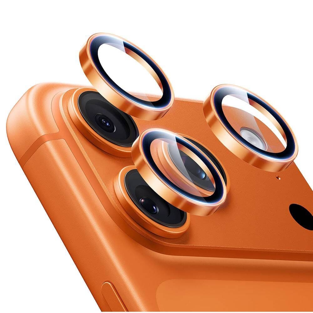 Предпазни стъклени лещи за камерата на iPhone 17 Pro, iPhone 17 Pro Max, iPhone 16 Pro, iPhone 16 Pro Max, iPhone 15 Pro, iPhone 15 Pro Max - ESR Armorite Camera Lens Glass Protector (оранжев)