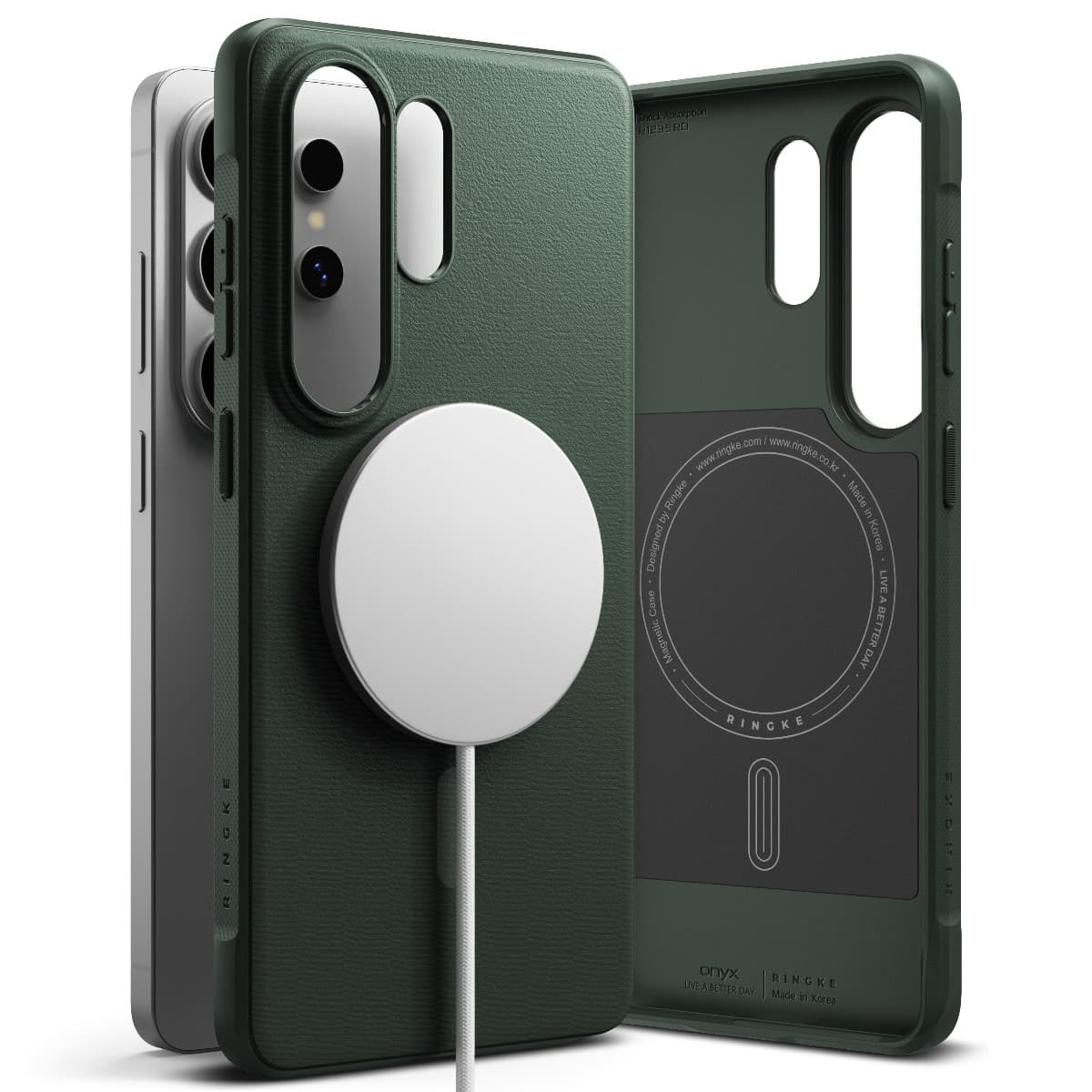 Силиконов (TPU) калъф с MagSafe за Samsung Galaxy S26 Ultra - Ringke Onyx Magnetic MagSafe Case (зелен)