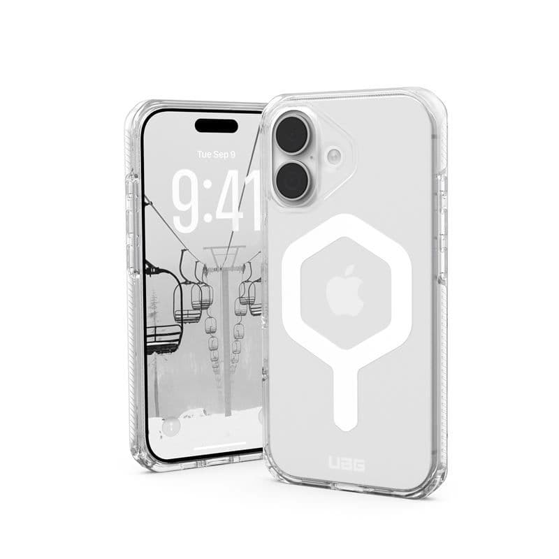 Удароустойчив хибриден кейс за iPhone 17 - UAG Plyo MagSafe Case (прозрачен-бял)