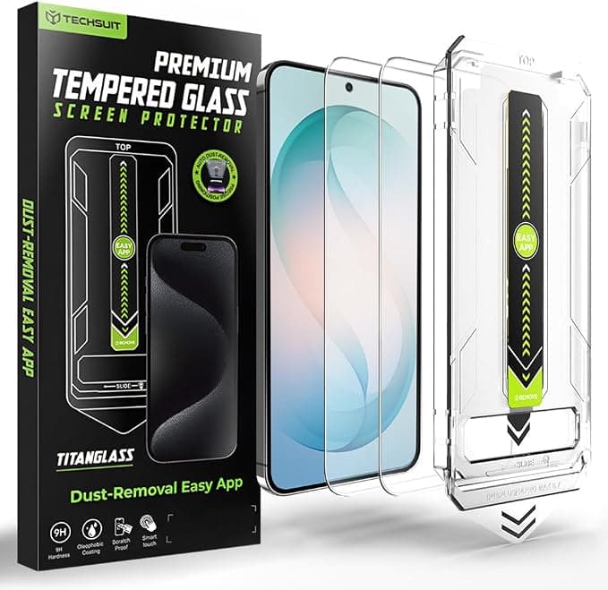Стъклено защитно покритие за дисплея на Samsung Galaxy S26 Plus (2 броя) - Techsuit TitanGlass CrystalHD Tempered Glass (прозрачен)