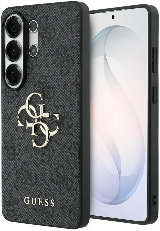 Дизайнерски кожен кейс за Samsung Galaxy S26 Ultra - Guess PU 4G Metal Logo Leather Hard Case (сив)