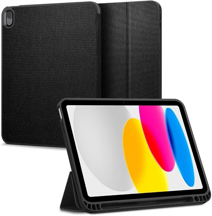 Текстилен кейс и поставка за iPad 11 (2025), iPad 10.9 (2022) - Spigen Urban Fit Case (черен)
