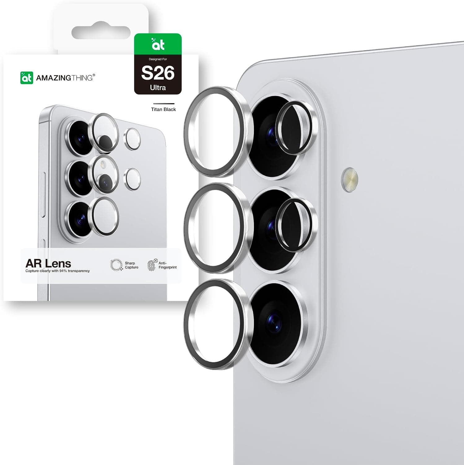 Предпазни стъклени лещи за камерата на Samsung Galaxy S26 Ultra - AmazingThing Radix AR Tempered Glass Camera Lens Protector (прозрачен)