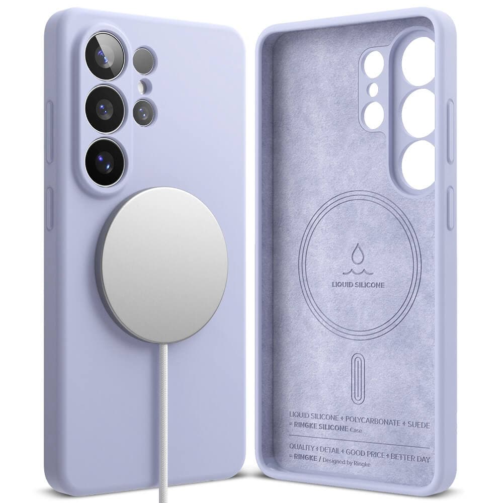 Силиконов (TPU) калъф с MagSafe за Samsung Galaxy S26 Ultra - Ringke Liquid Silicone Magnetic Case (лилав)