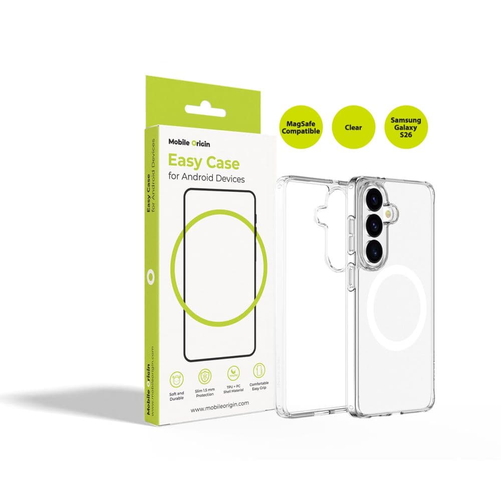 Хибриден кейс с най-висока степен на защита с MagSafe за Samsung Galaxy S26 - Mobile Origin Easy Hybrid MagSafe Case (прозрачен)