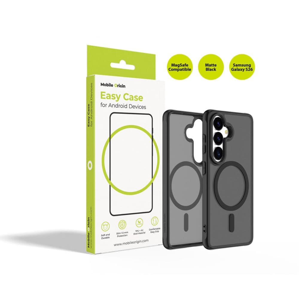 Хибриден кейс с най-висока степен на защита с MagSafe за Samsung Galaxy S26 - Mobile Origin Easy Hybrid MagSafe Case (черен)