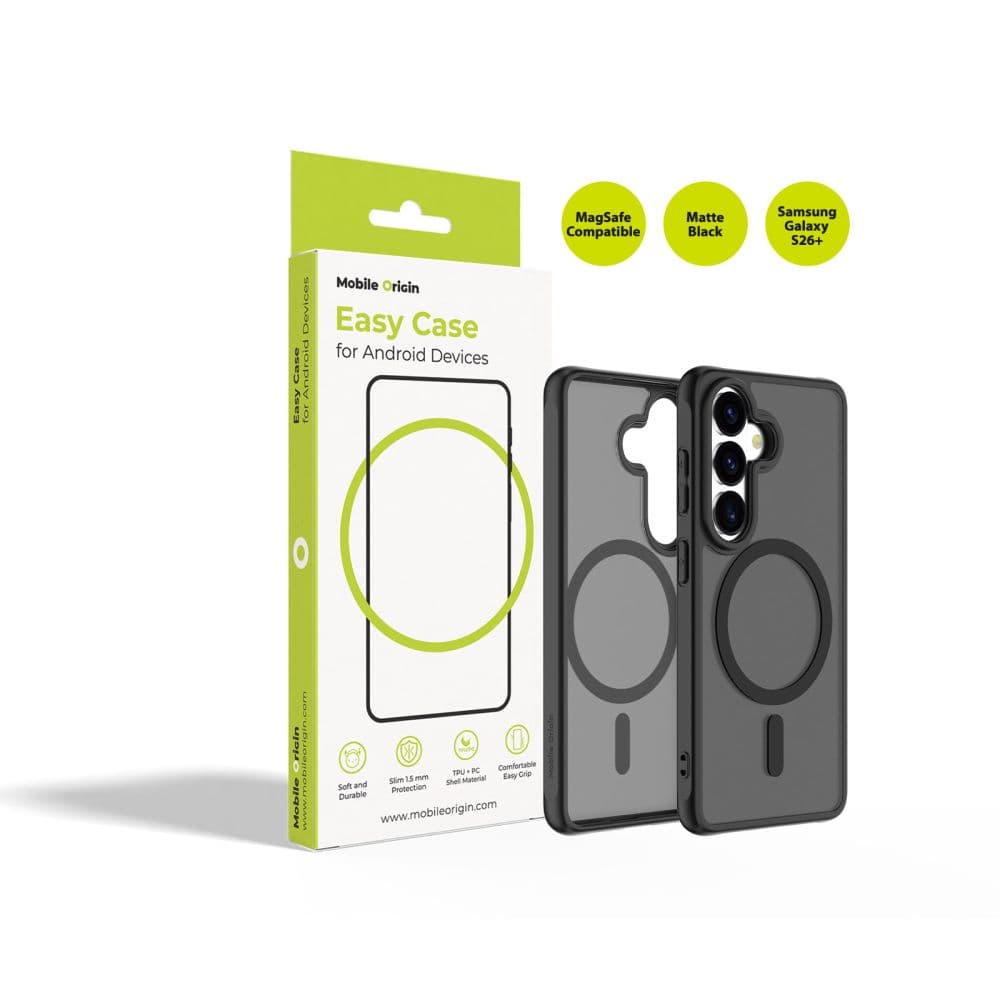 Хибриден кейс с най-висока степен на защита с MagSafe за Samsung Galaxy S26 Plus - Mobile Origin Easy Hybrid MagSafe Case (черен)