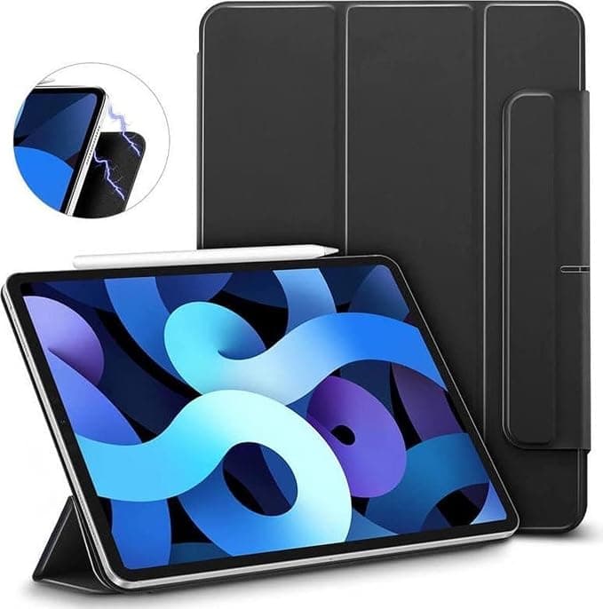 Магнитен полиуретанов калъф с поставка за iPad Air 5 (2022), iPad Air 4 (2020) - ESR Rebound Magnetic Case (черен)