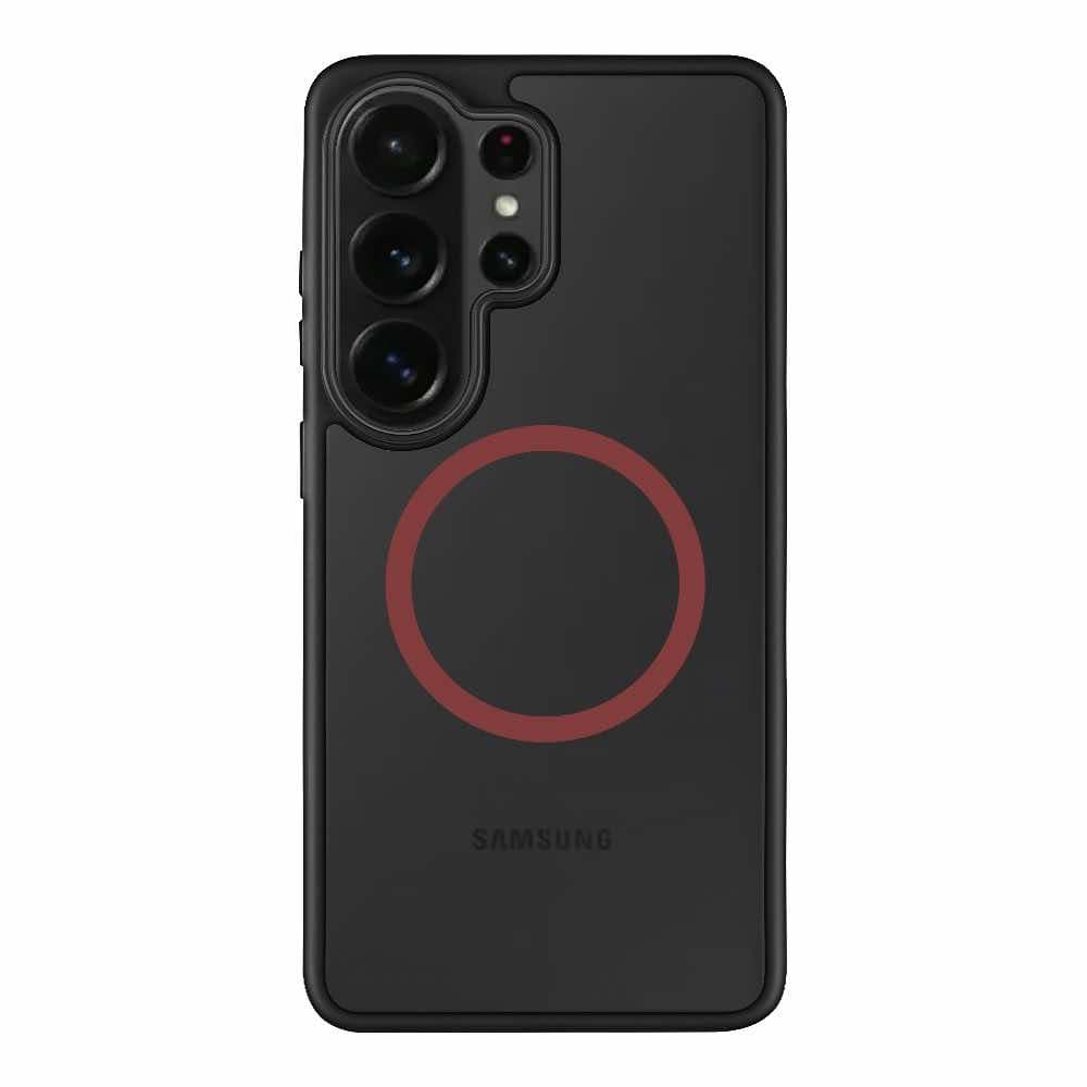 Хибриден удароустойчив кейс с MagSafe за Samsung Galaxy S26 Ultra - Tactical MagForce Hyperstealth 2.0 Cover (черен-червен)