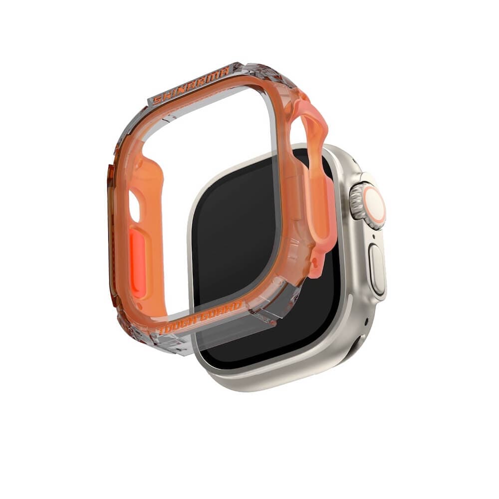 Хибриден кейс с висока степен на защита за Apple Watch Ultra, Ultra 2, Ultra 3 49мм - Skinarma Atom 360 Protective Bumper Case (оранжев)