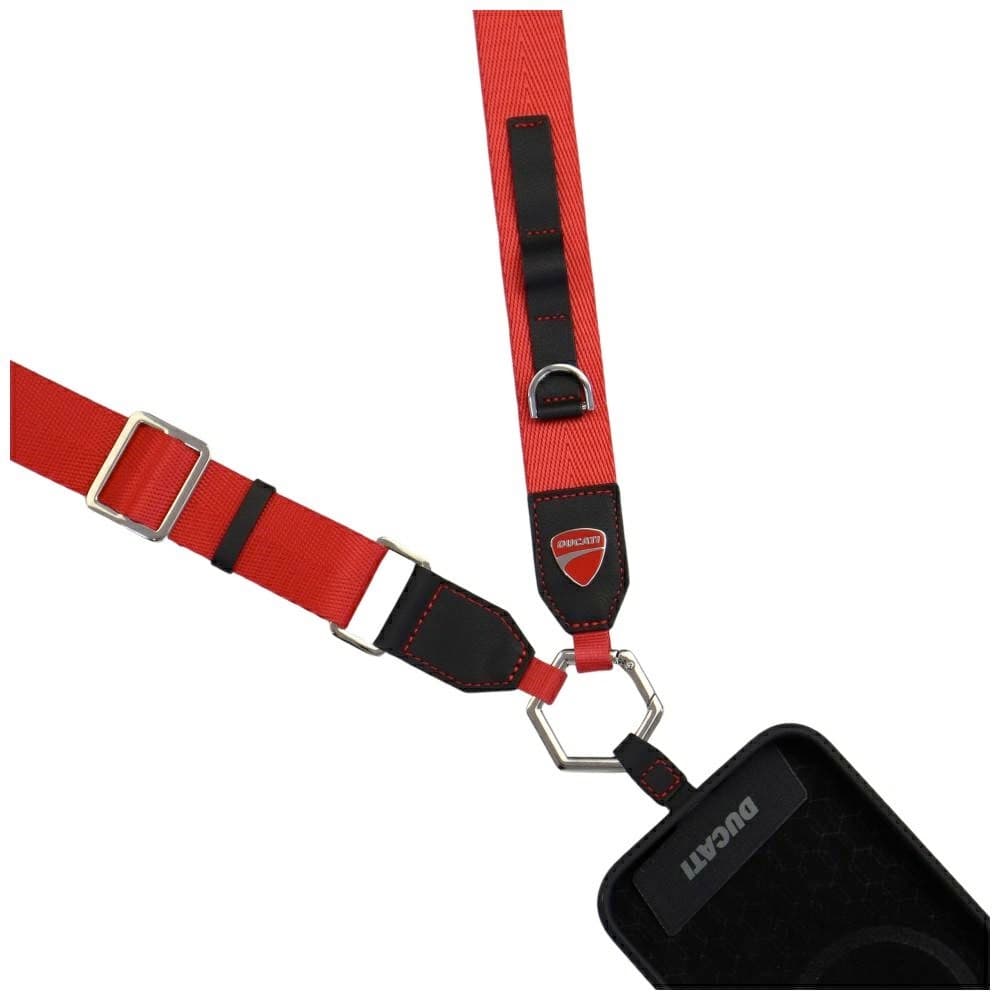 Универсална връзка за носене през врата за смартфони - Ducati Universal Crossbody Strap (червен)